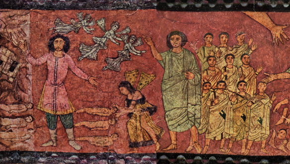 Figure 9. Ezekiel and the Resurrection in the Valley of Life, Dura Europos Synagogue, ca. ad 254.