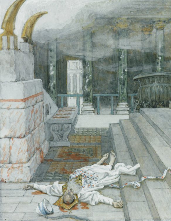 Figure 27. J. James Tissot (1836–1902): Zacharias Killed Between the Temple and the Altar, ca. 1896–1894.
