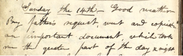 March 14, 1847, entry in Horace Whitney’s journal.